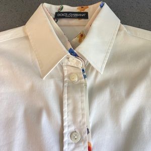 Dolce & Gabbana - White shirt - floral collar